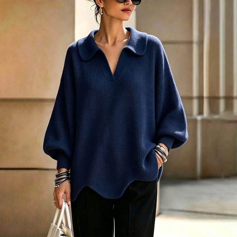 🕊️Women's Elegant V-Neck Sweater with Lantern Sleeves