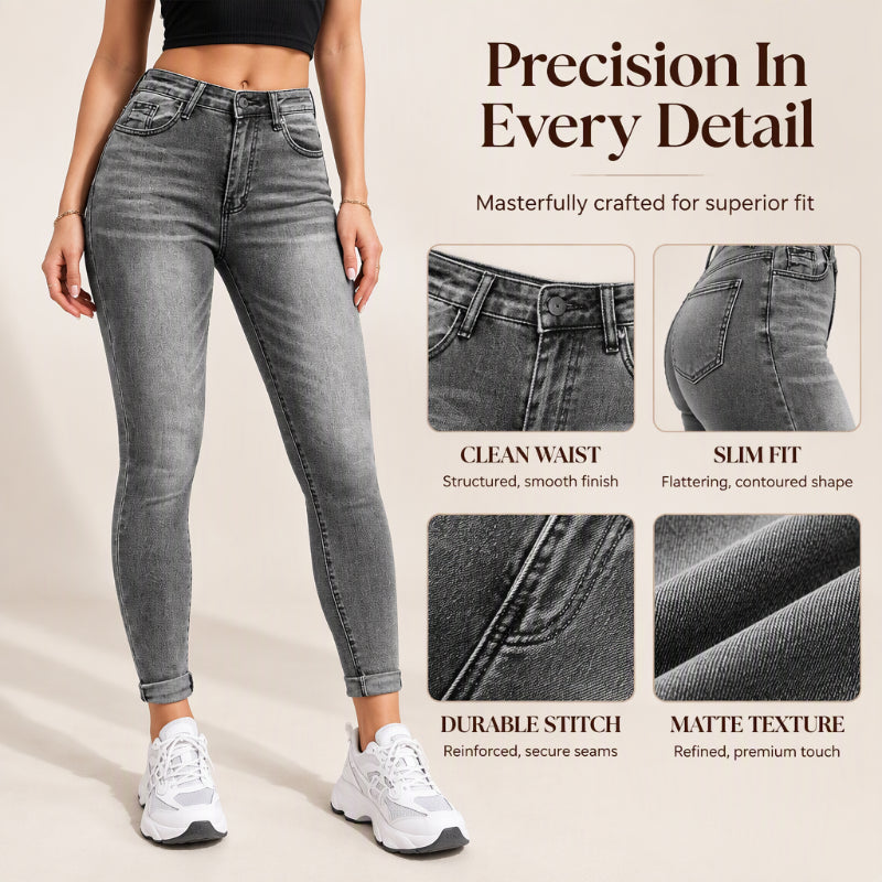 👖 Women's High Waisted Stretch Skinny Jeans ✨ stretch denim fabric, high waist, slim fit casual jeans