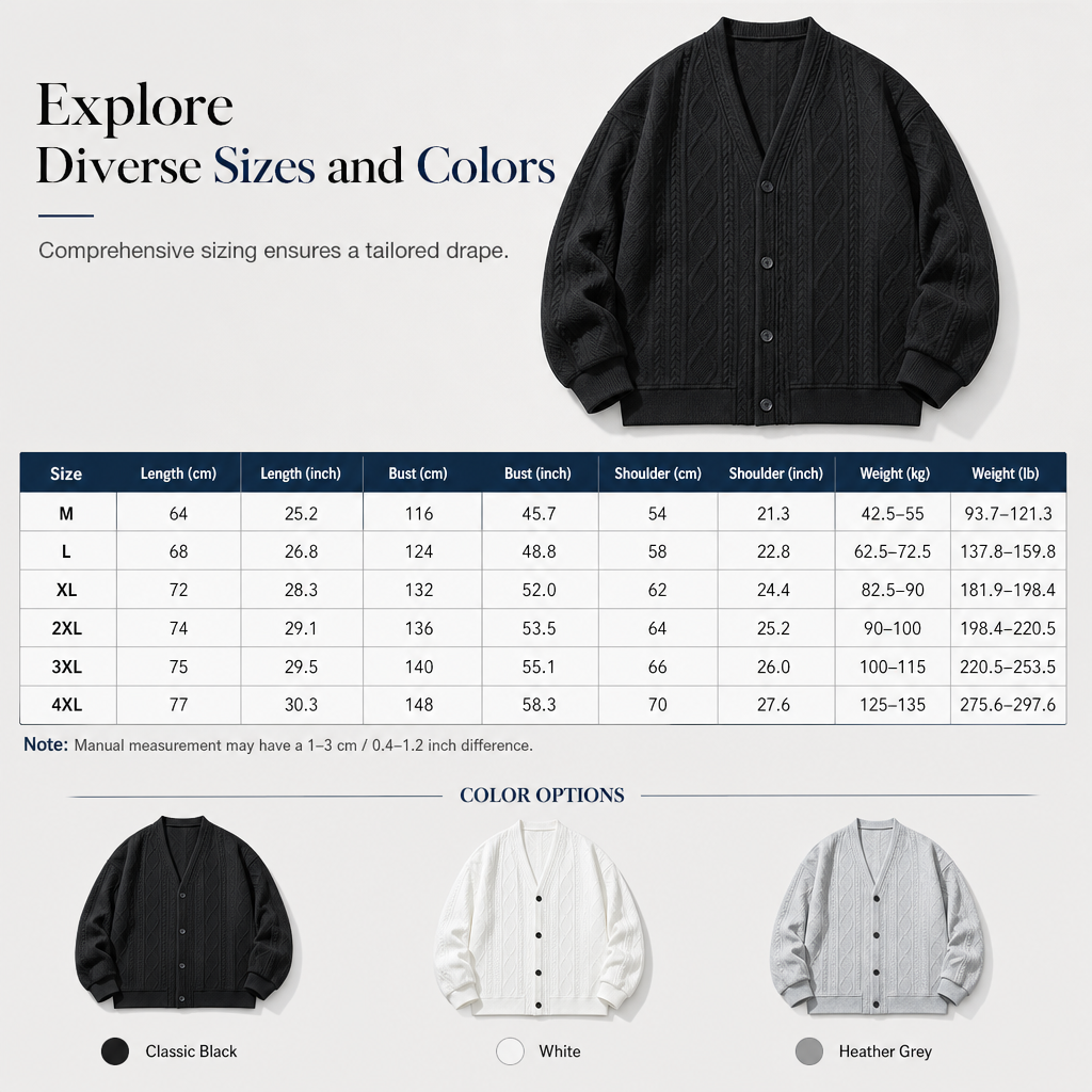 ✨Jacquard Knit Loose Fit Cardigan for Men