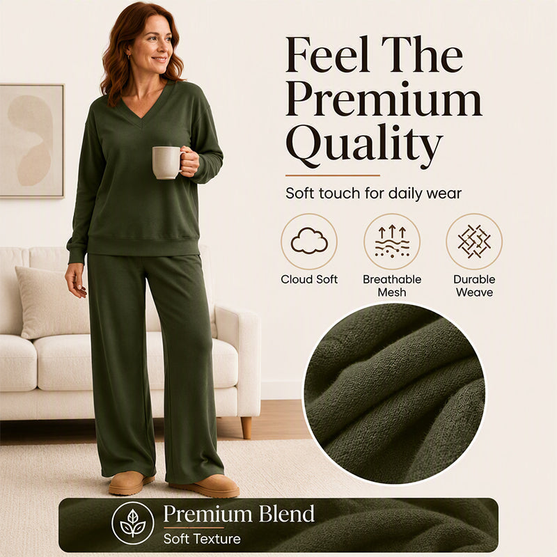 💫Women's Off Shoulder Sweatshirt & Pants Set