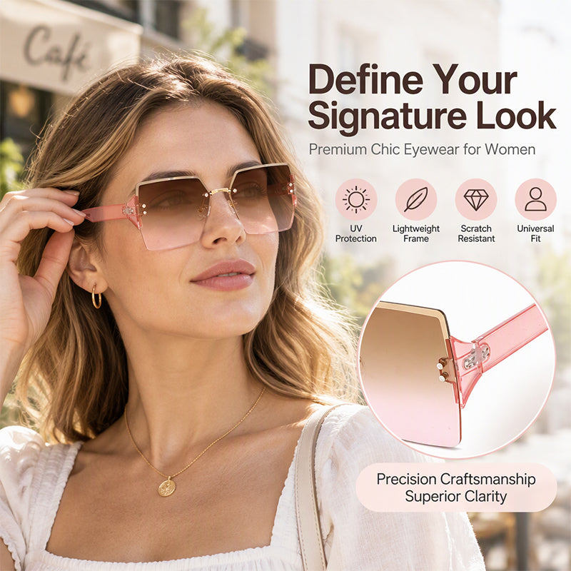 🕶️Women's Fashion Frameless Square Sunglasses