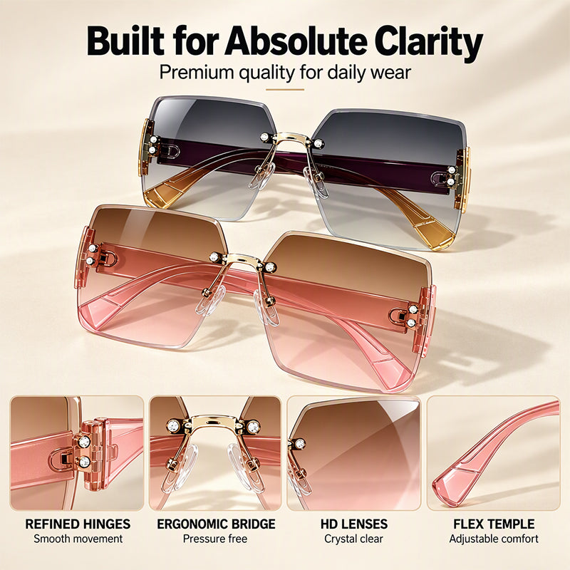 🕶️Women's Fashion Frameless Square Sunglasses
