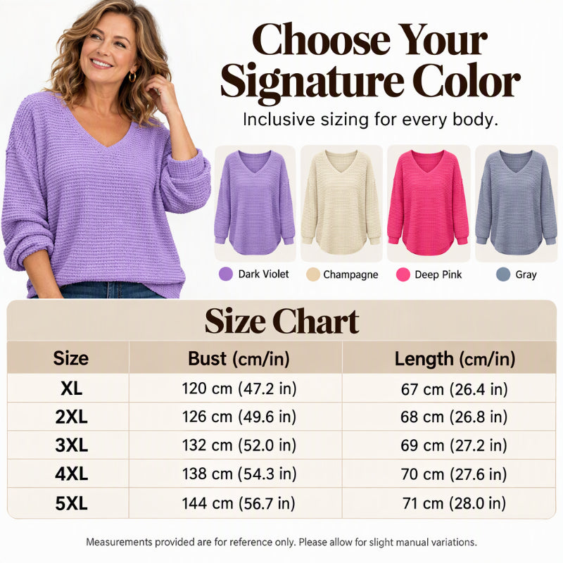 ✨Women's Casual V-Neck Waffle Knit Top