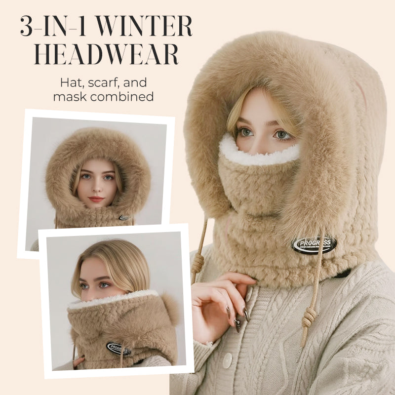 Women's 3-in-1 Winter Hooded Scarf Mask