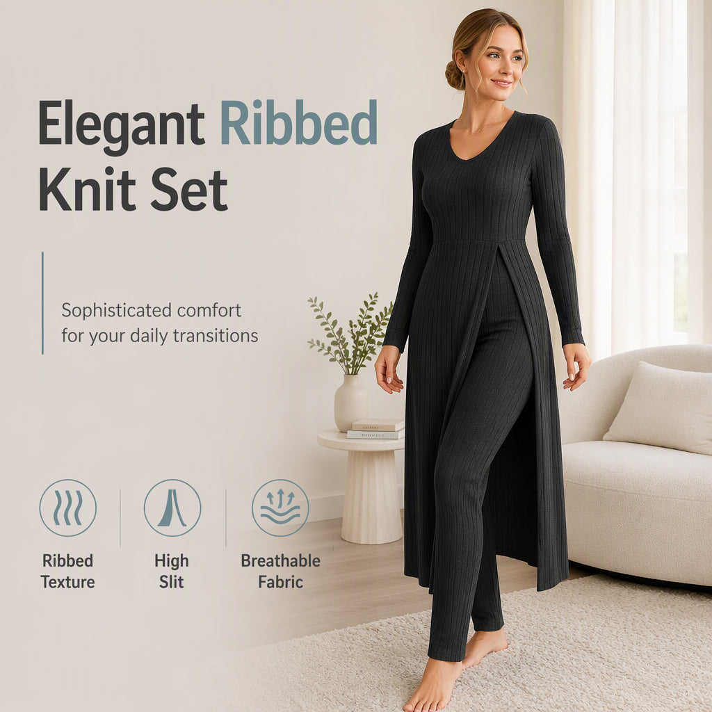 🤎Women’s Casual Soft Ribbed Knit Two-Piece Set