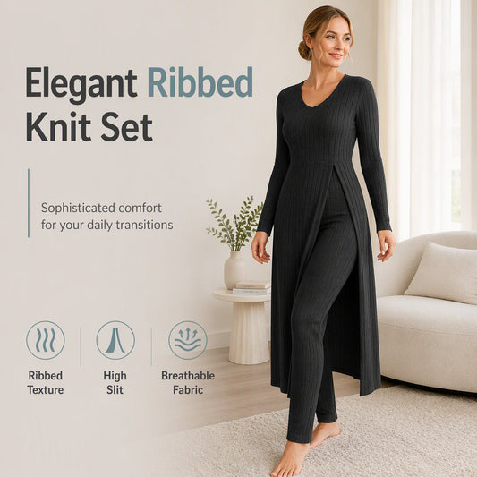 🤎Women’s Casual Soft Ribbed Knit Two-Piece Set