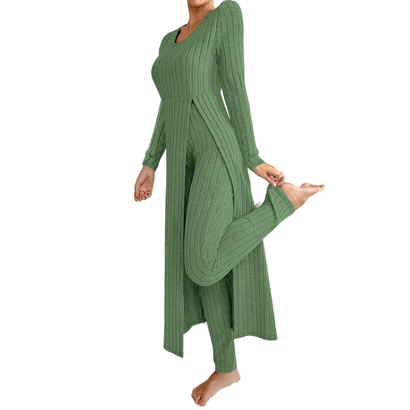 🤎Women’s Casual Soft Ribbed Knit Two-Piece Set