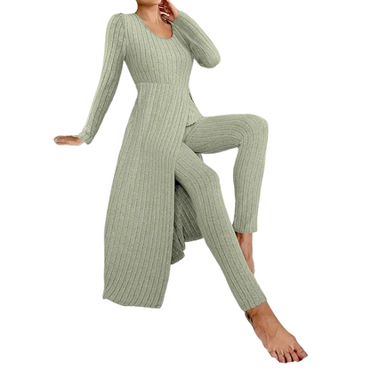🤎Women’s Casual Soft Ribbed Knit Two-Piece Set