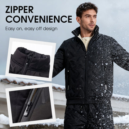 🧥 Polished Look, Cozy Warmth | Men's Stylish Warm Jacket & Pants Two-Piece Set