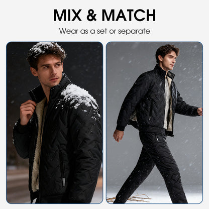 🧥 Polished Look, Cozy Warmth | Men's Stylish Warm Jacket & Pants Two-Piece Set