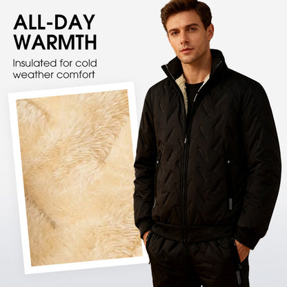 🧥 Polished Look, Cozy Warmth | Men's Stylish Warm Jacket & Pants Two-Piece Set