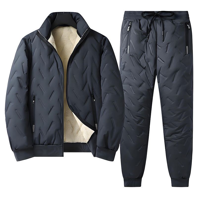 🧥 Polished Look, Cozy Warmth | Men's Stylish Warm Jacket & Pants Two-Piece Set