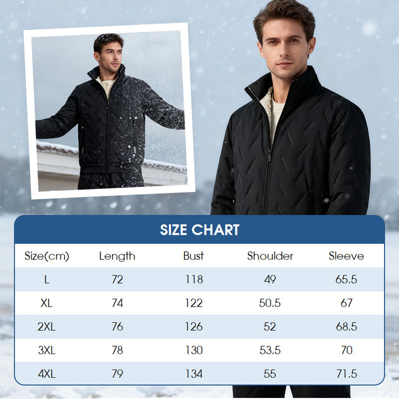 🧥 Polished Look, Cozy Warmth | Men's Stylish Warm Jacket & Pants Two-Piece Set