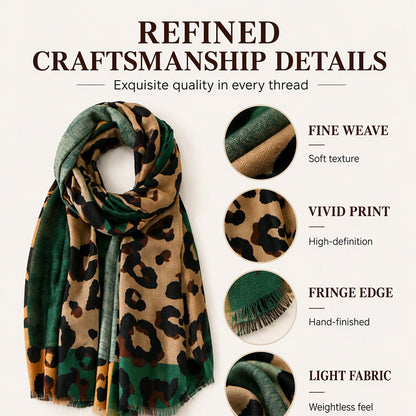 🧣 Easy Styling, Featherlight Comfort | Versatile Lightweight Leopard Print Shawl Scarf