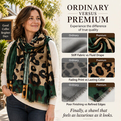 🧣 Easy Styling, Featherlight Comfort | Versatile Lightweight Leopard Print Shawl Scarf