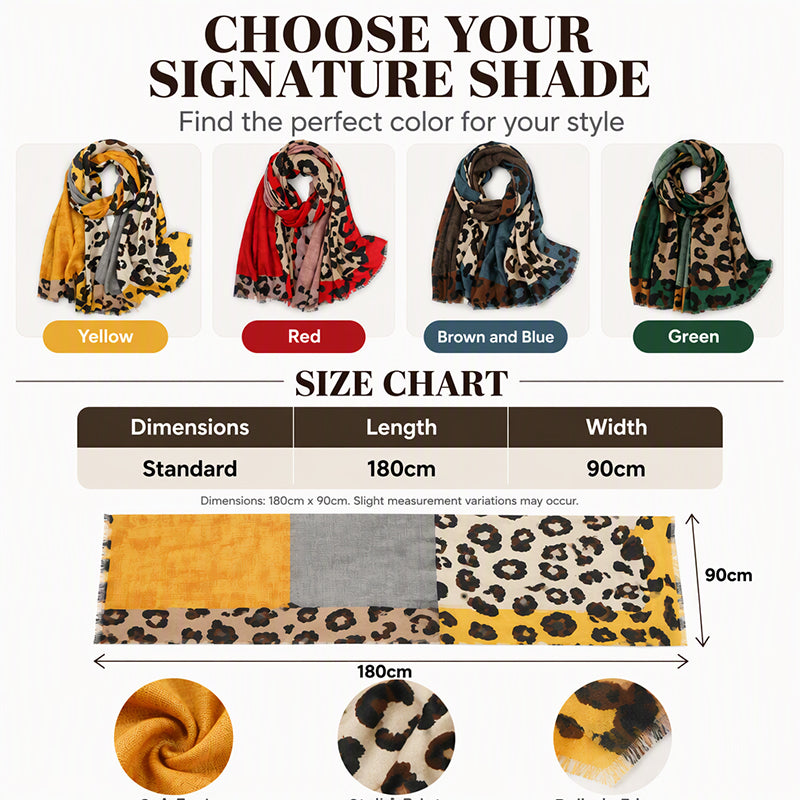 🧣 Easy Styling, Featherlight Comfort | Versatile Lightweight Leopard Print Shawl Scarf