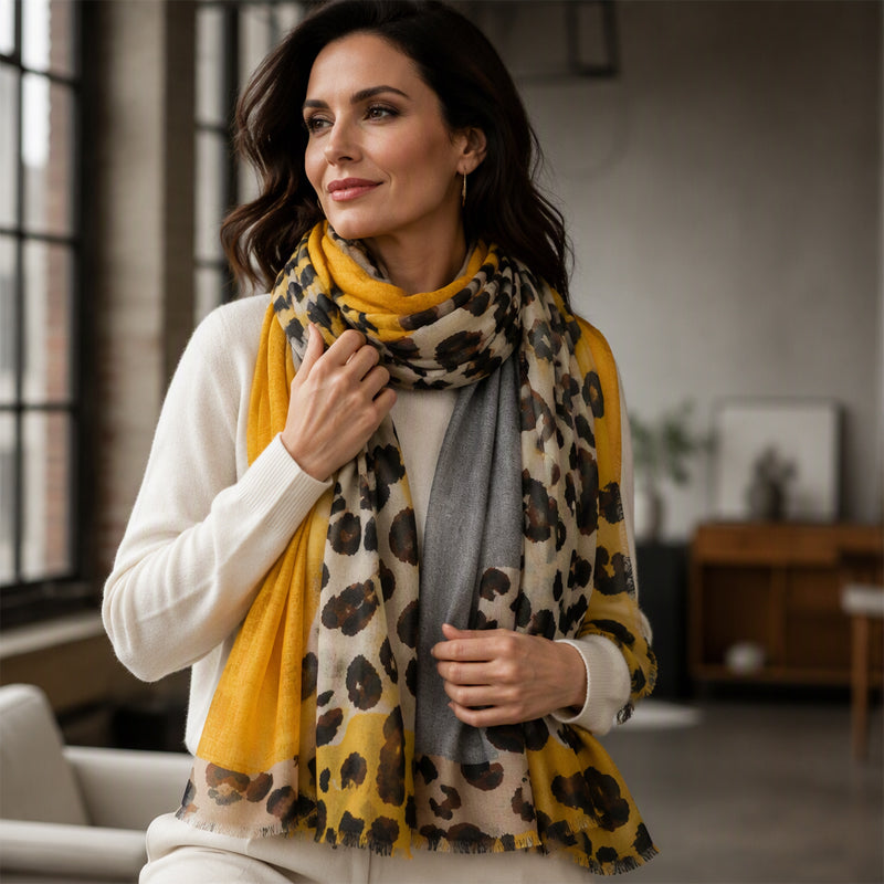 🧣 Easy Styling, Featherlight Comfort | Versatile Lightweight Leopard Print Shawl Scarf