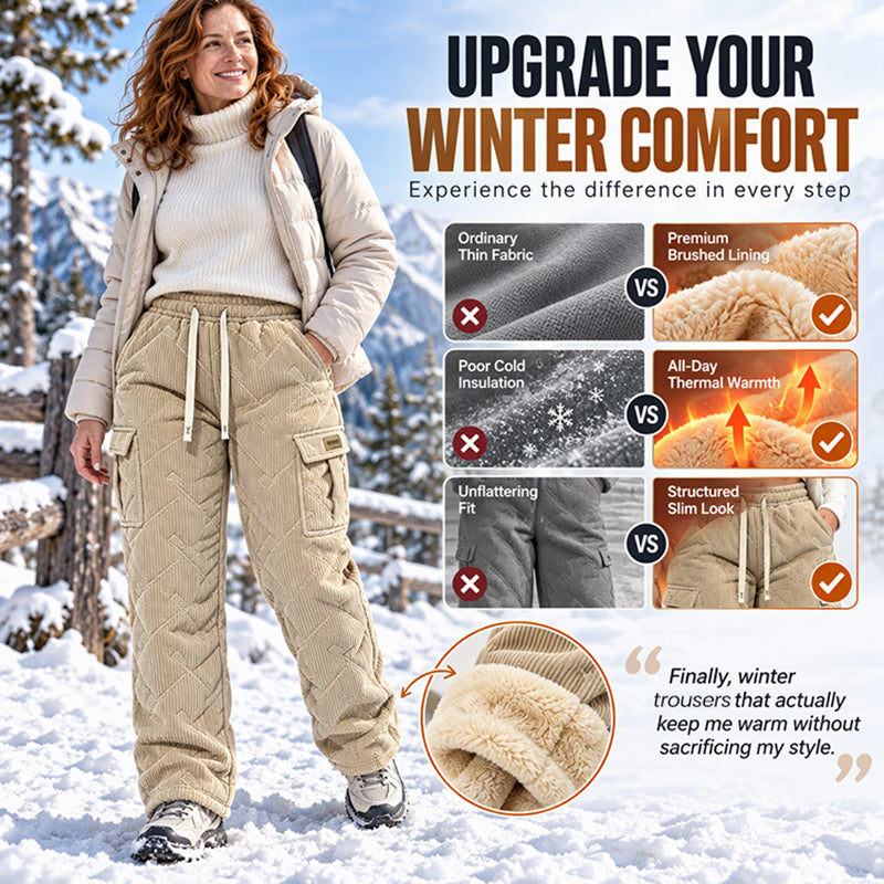 🔥Winter Bestseller—💖Women's Fleece-Lined Corduroy Work Pants