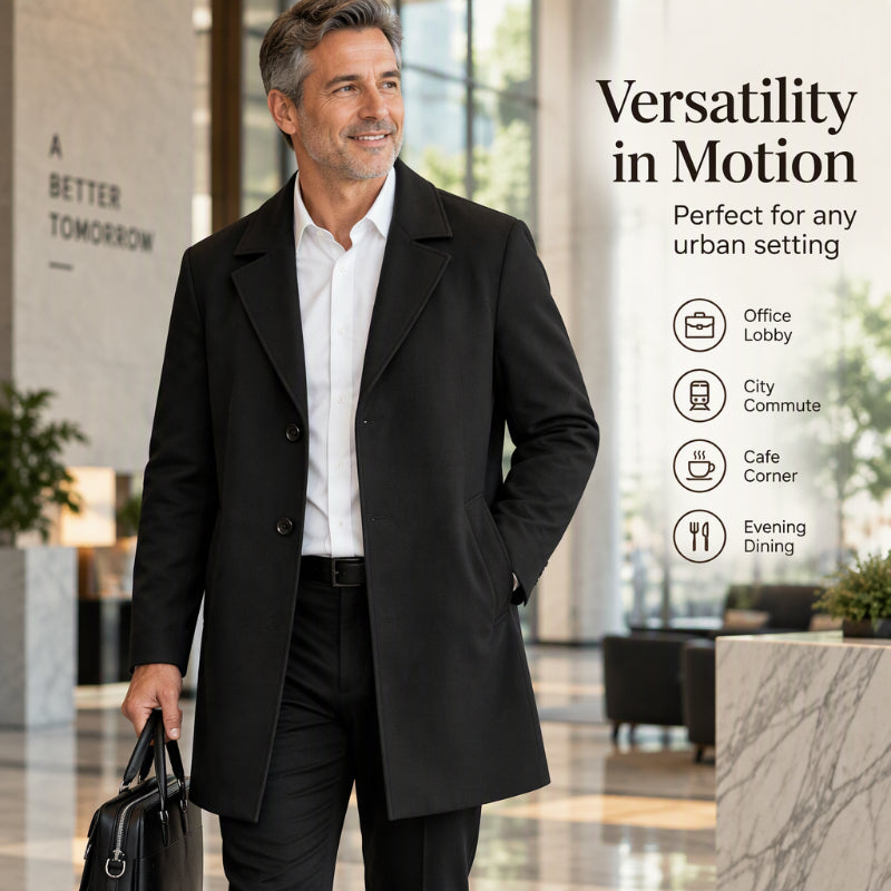🔥New Fall/Winter Collection 50% Off—🧥🌤️Men's Classic Single-Breasted Trench Coat