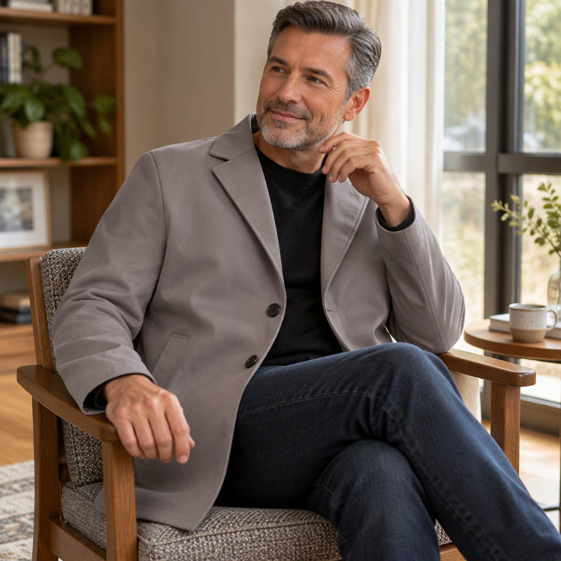 🔥New Fall/Winter Collection 50% Off—🧥🌤️Men's Classic Single-Breasted Trench Coat