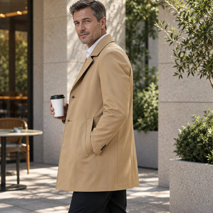 🔥New Fall/Winter Collection 50% Off—🧥🌤️Men's Classic Single-Breasted Trench Coat