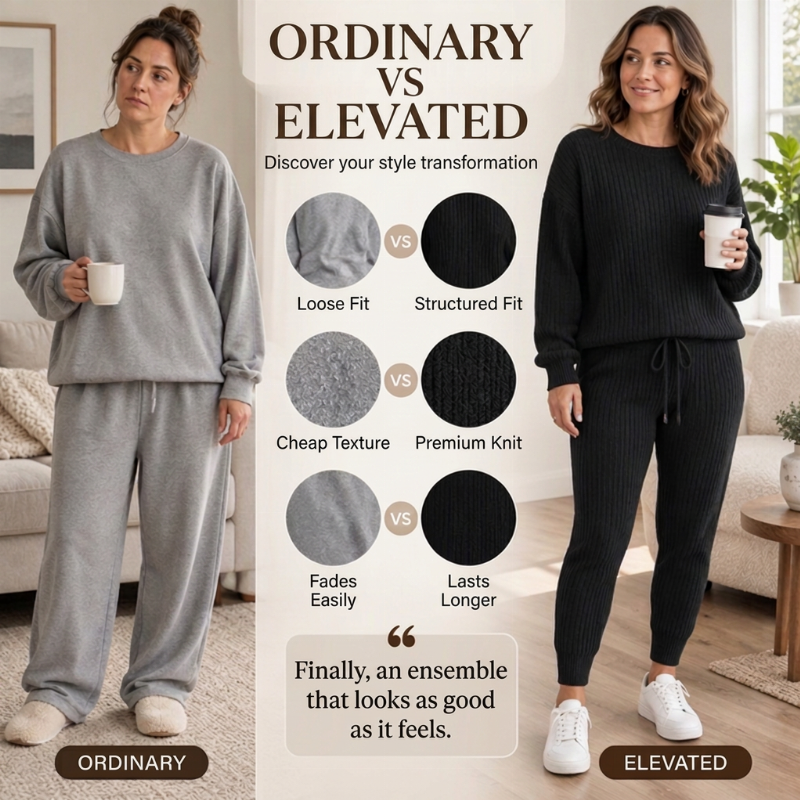 🔥New Fall/Winter Bestsellers: 50% Off💖—Women's Casual Two-Piece Ribbed Knit Set