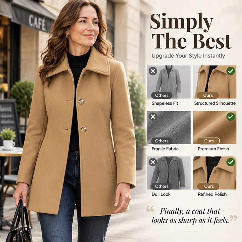 👍✨Women's Elegant Slim Fit Mid-Length Coat
