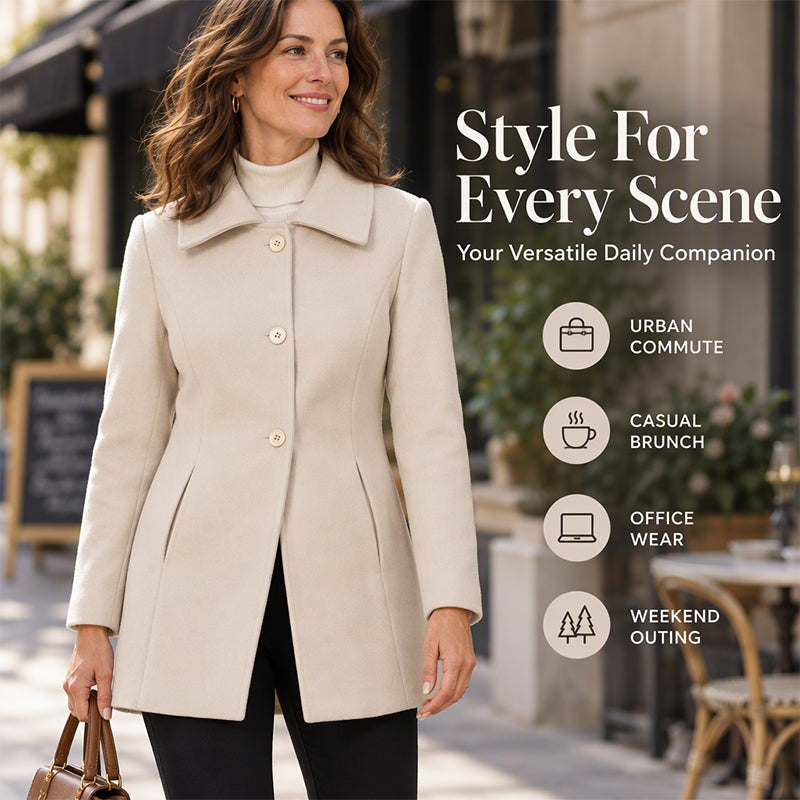 👍✨Women's Elegant Slim Fit Mid-Length Coat
