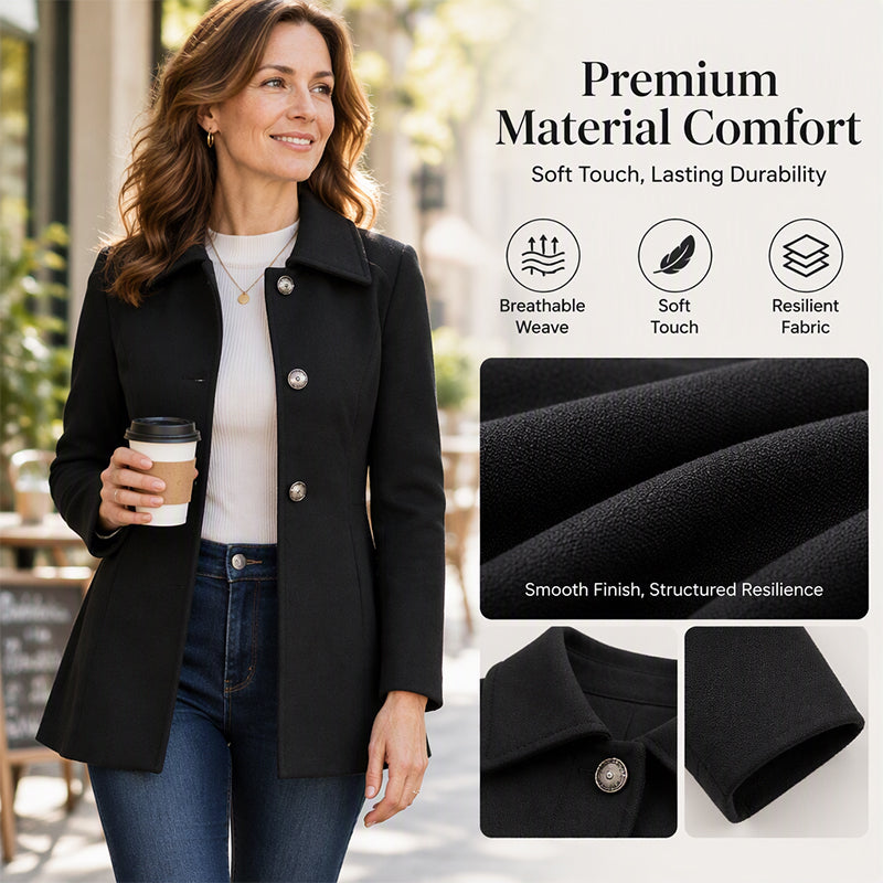 👍✨Women's Elegant Slim Fit Mid-Length Coat
