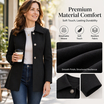 👍✨Women's Elegant Slim Fit Mid-Length Coat