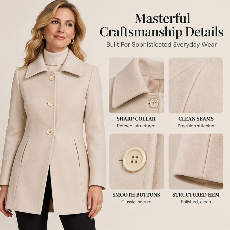 👍✨Women's Elegant Slim Fit Mid-Length Coat