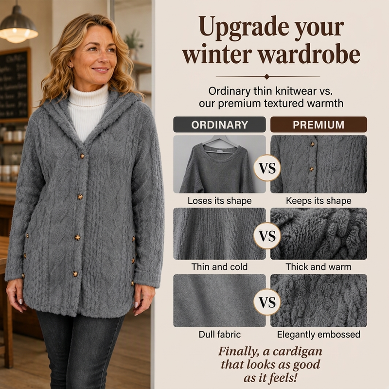 ✨Diamond-patterned women's warm hooded outerwear