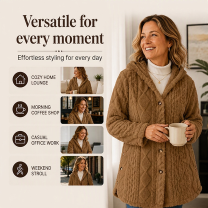 ✨Diamond-patterned women's warm hooded outerwear