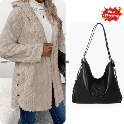 ✨Diamond-patterned women's warm hooded outerwear