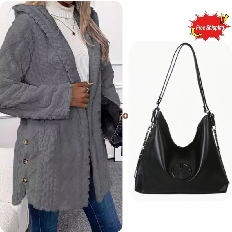 ✨Diamond-patterned women's warm hooded outerwear