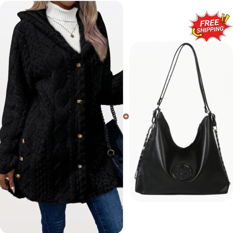 ✨Diamond-patterned women's warm hooded outerwear