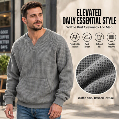 🔥Men's Casual Waffle Knit Sweatshirt