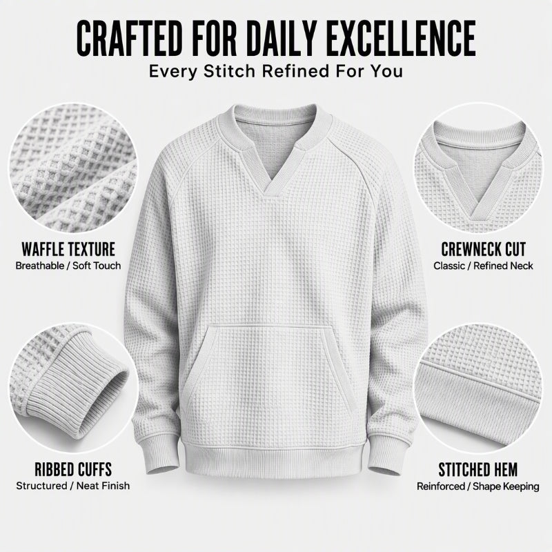 🔥Men's Casual Waffle Knit Sweatshirt