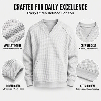 🔥Men's Casual Waffle Knit Sweatshirt