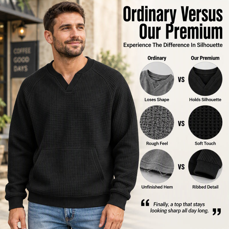 🔥Men's Casual Waffle Knit Sweatshirt