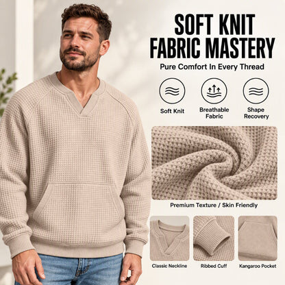 🔥Men's Casual Waffle Knit Sweatshirt