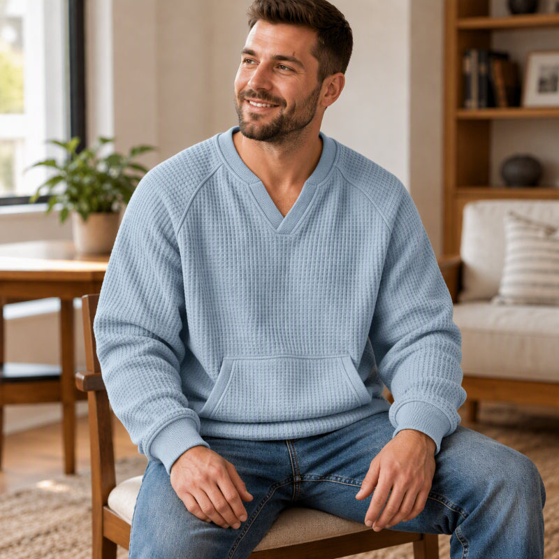 🔥Men's Casual Waffle Knit Sweatshirt