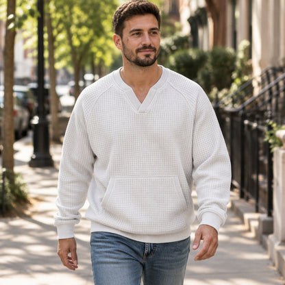 🔥Men's Casual Waffle Knit Sweatshirt