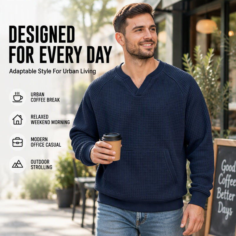 🔥Men's Casual Waffle Knit Sweatshirt