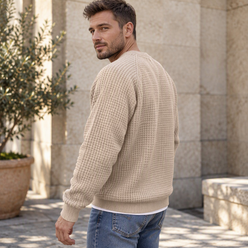 🔥Men's Casual Waffle Knit Sweatshirt