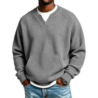 🔥Men's Casual Waffle Knit Sweatshirt