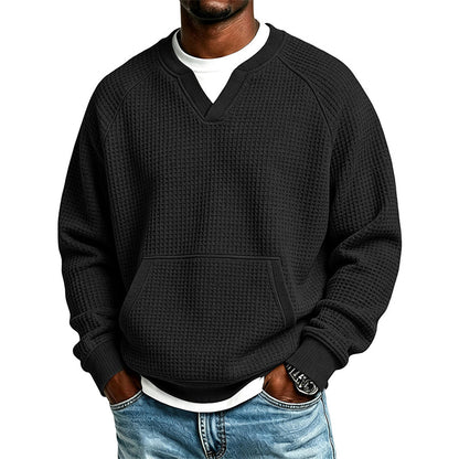 🔥Men's Casual Waffle Knit Sweatshirt