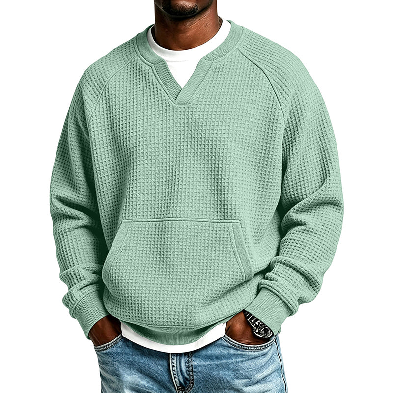 🔥Men's Casual Waffle Knit Sweatshirt