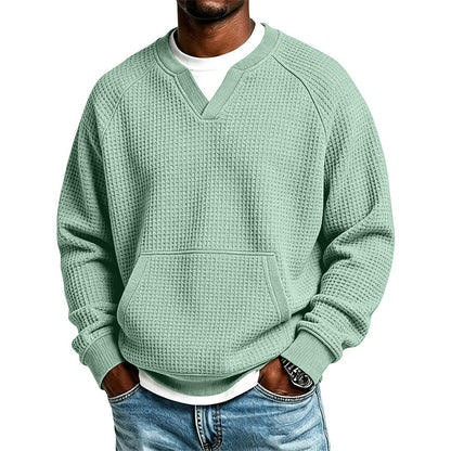 🔥Men's Casual Waffle Knit Sweatshirt