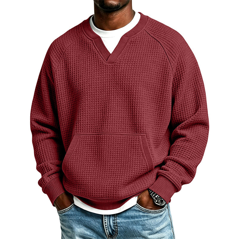 🔥Men's Casual Waffle Knit Sweatshirt